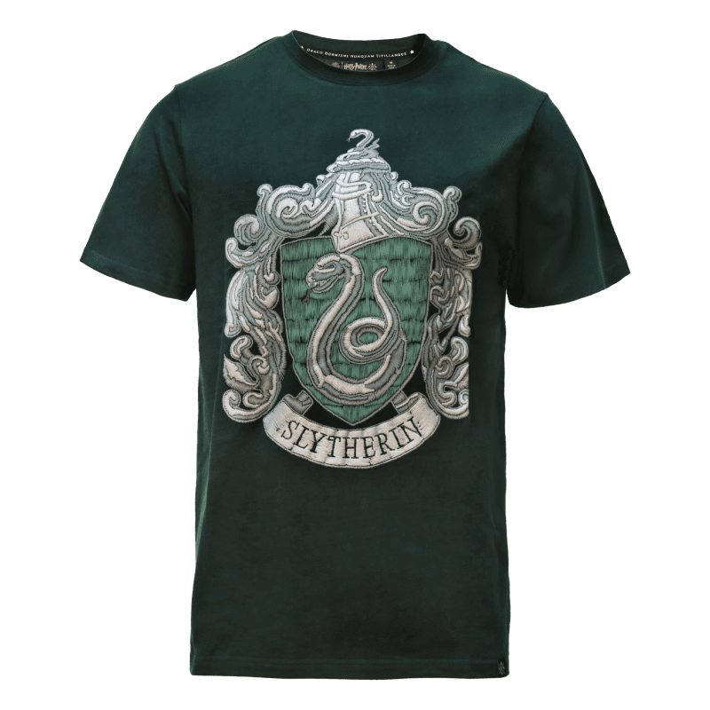 EmbroideredPrintHouseCrestTShirt Slytherin A