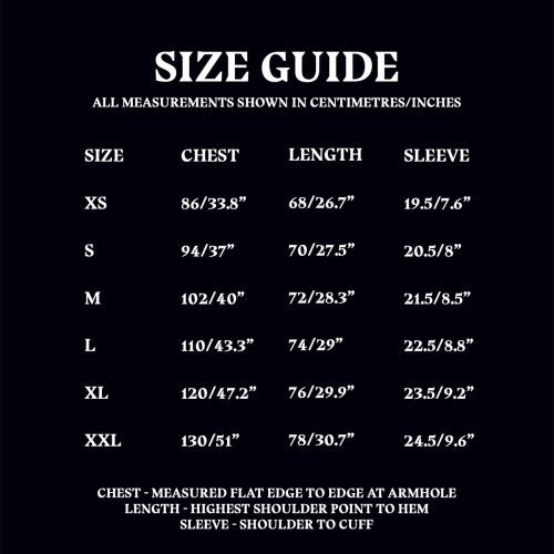 Size Guide BLOCK TSHIRT