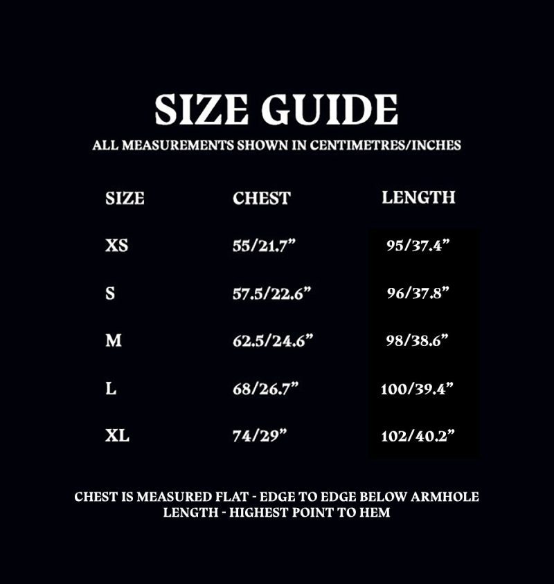 Size Guide Bath Robe 2