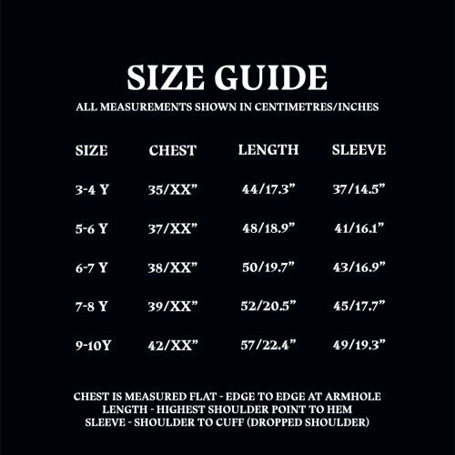 Size Guide Kids Sweatshirt