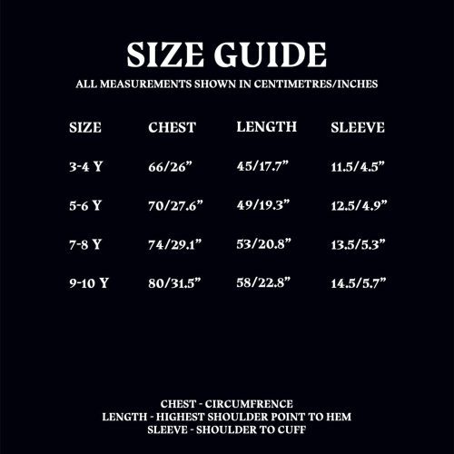 Size Guide New KidsT Shirts